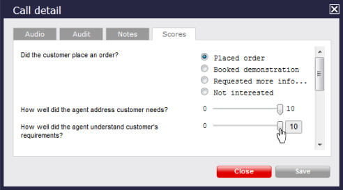 Call Scoring Report - Call Explorer